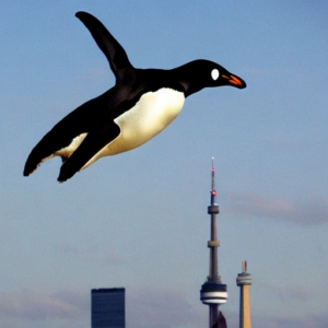Penguin over CN Tower
